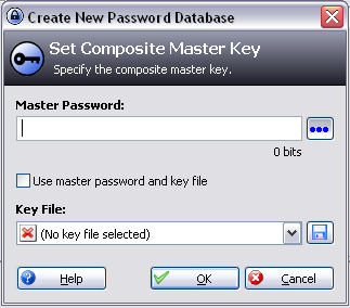 Ввод мастер пароля KeePass