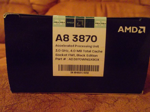 Упаковка AMD LIano A8-3870K 3.0GHz/4MB