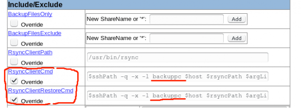 Изменение пользователя BackupPC