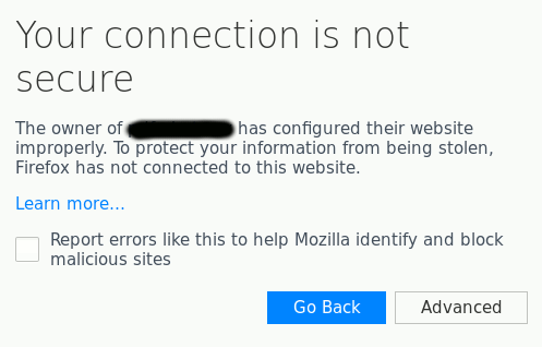 HTTPS: Your connection is not secure