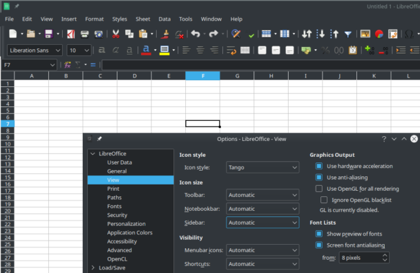 LibreOffice смена стиля и цвета иконок